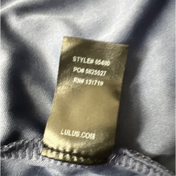 Lulus First Comes Love Denim Blue Backless Keyhole Cutout Maxi Dress Size M - Picture 10 of 11